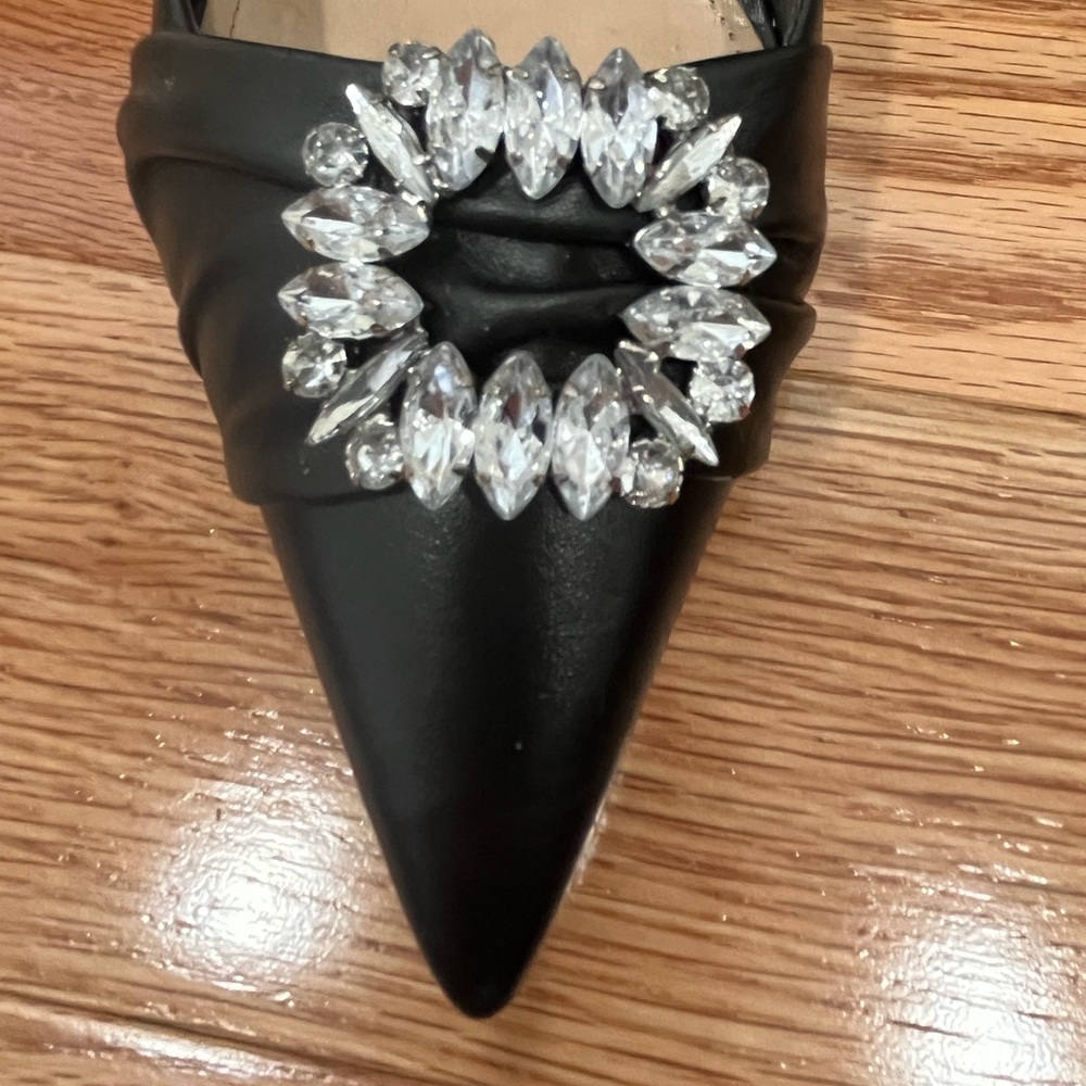 Schutz Black and Rhinestone Pumps